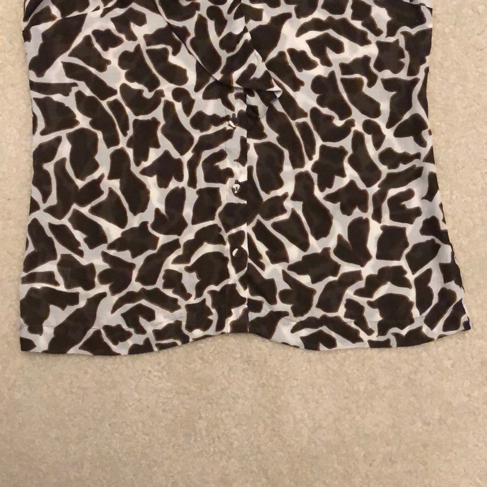Loft Ruffle Brown & White Blouse - Picture 5 of 5